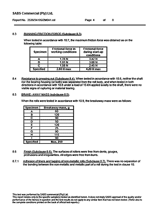 SABS Test Report page4